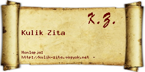 Kulik Zita névjegykártya